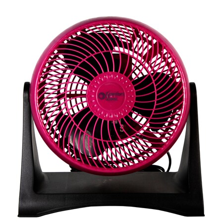 Comfort Zone 8 in. 3-Speed Turbo Desk Fan with Adjustable Head in Berry CZHV8TBY